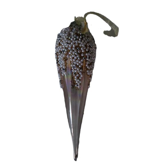 34th&Pine Set of 3-Icicle Glass Christmas Tree Ornaments in Original Box - Picture 8 of 8